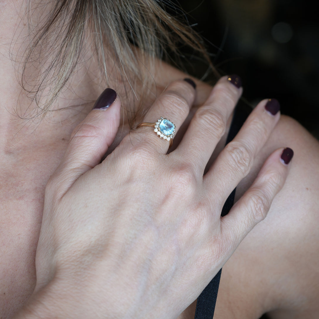 Anillo de aquamarina