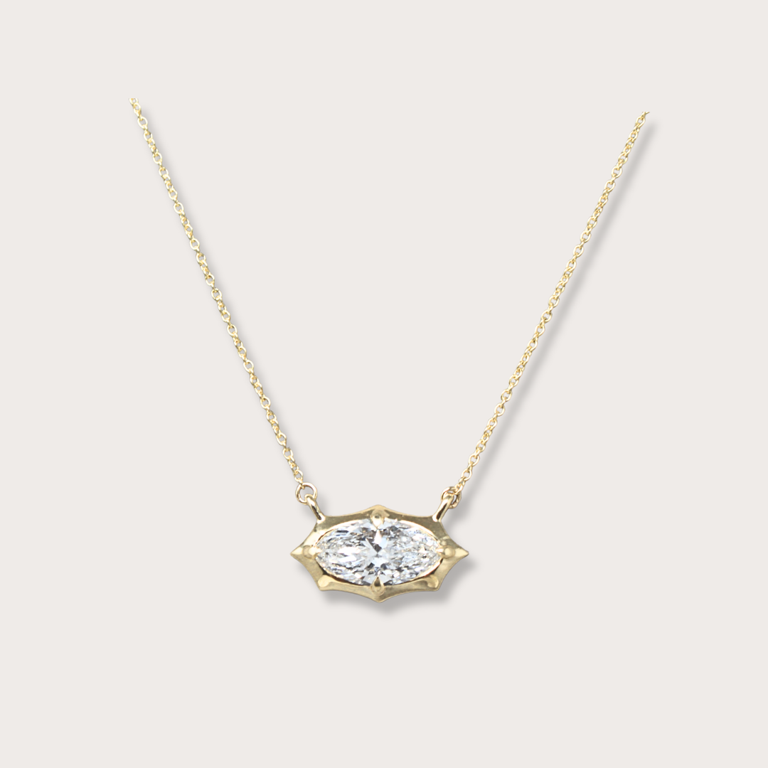 Lab diamond .59ct marquee gold necklace