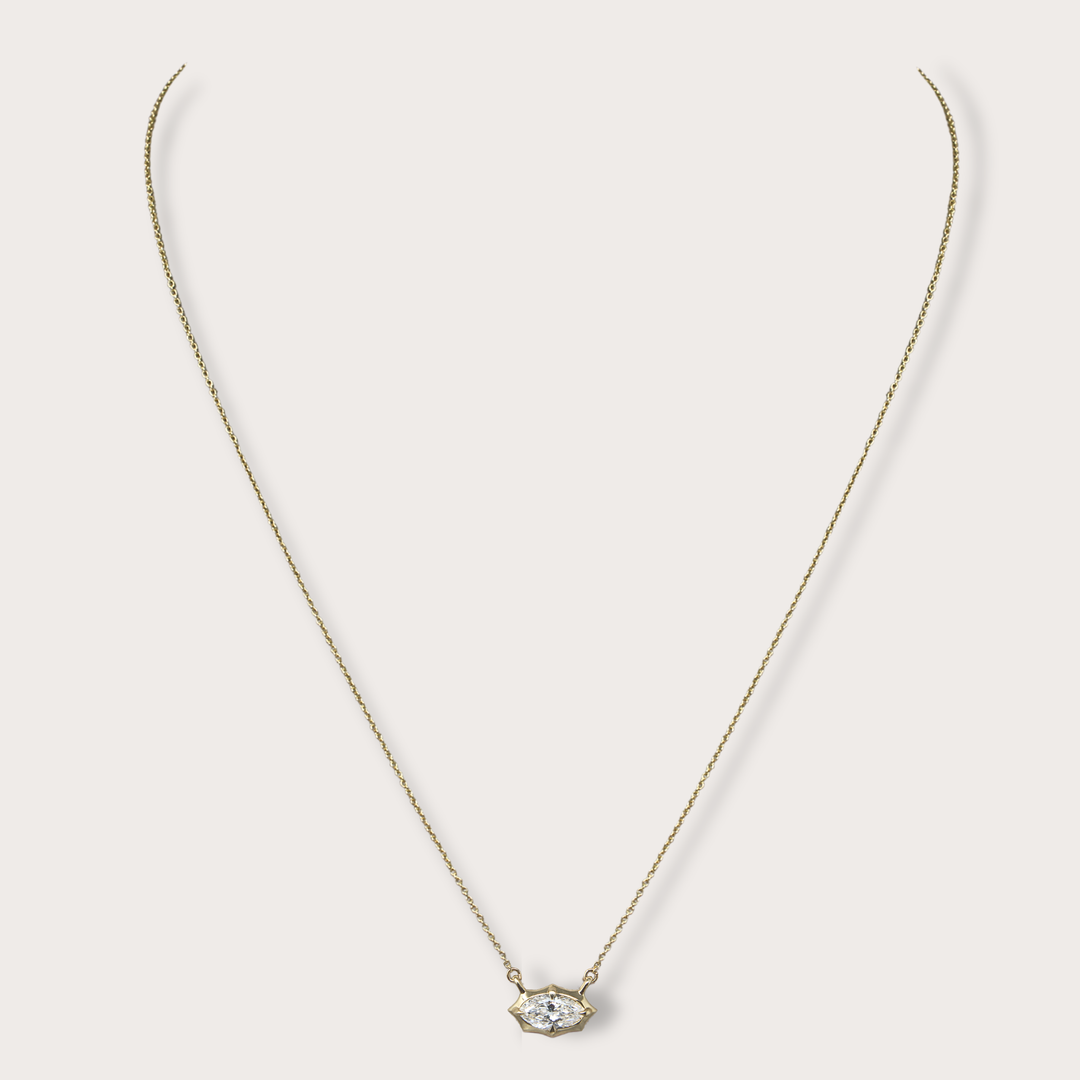 Lab diamond .59ct marquee gold necklace