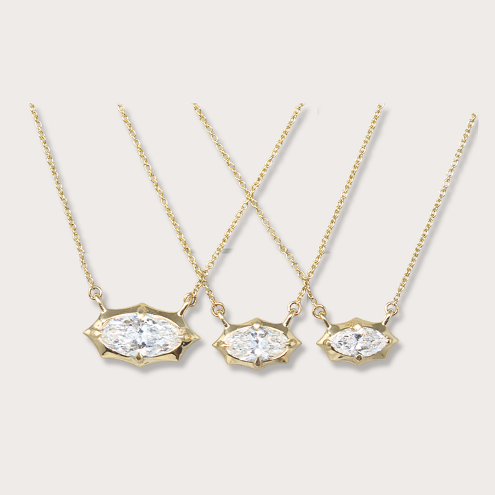 Lab diamond .59ct marquee gold necklace