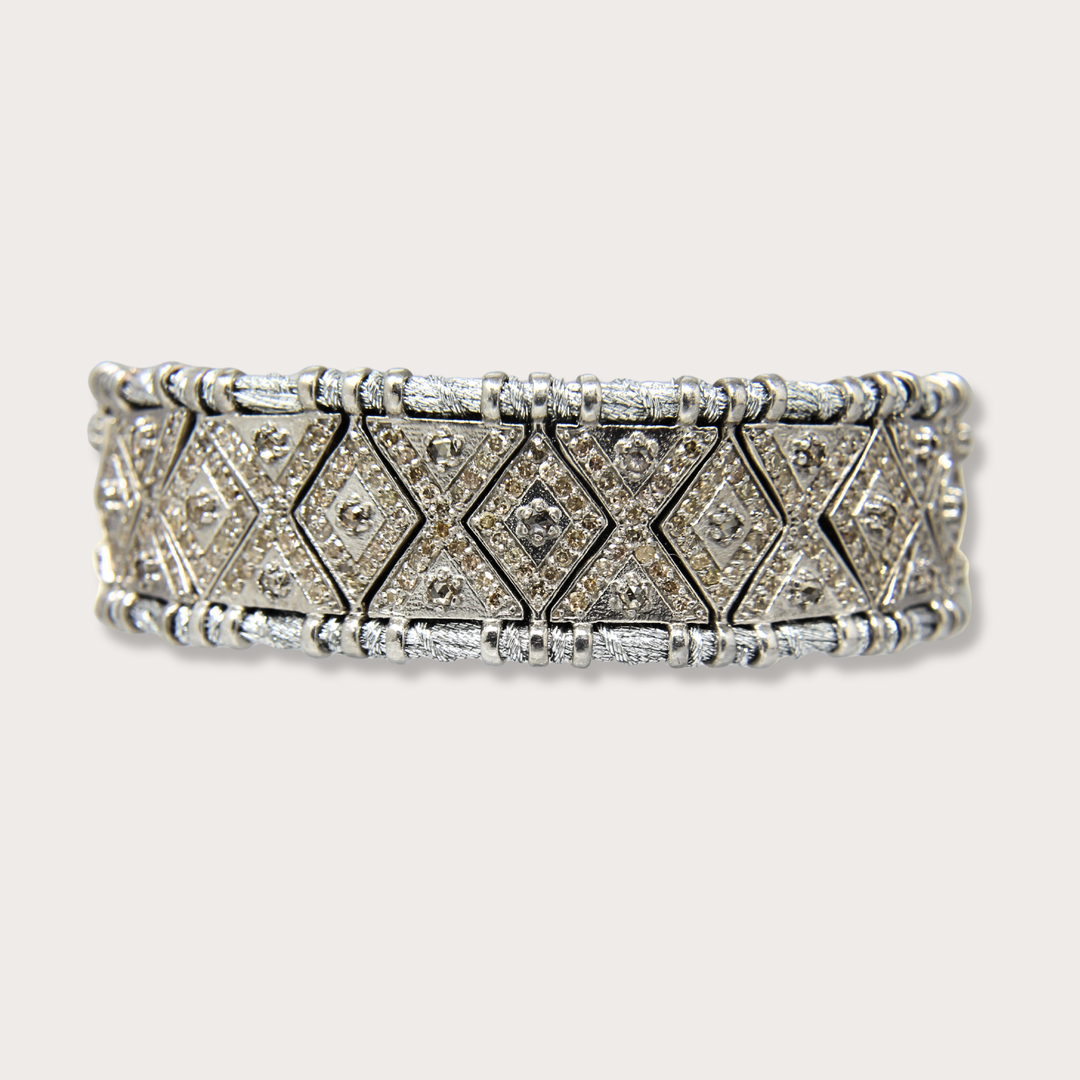 Pulsera Macrame Grey Diamond