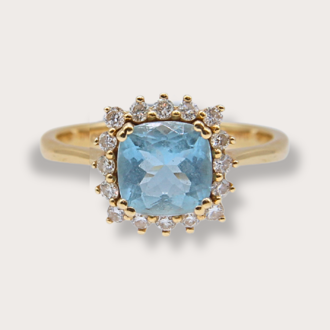 Anillo de aquamarina