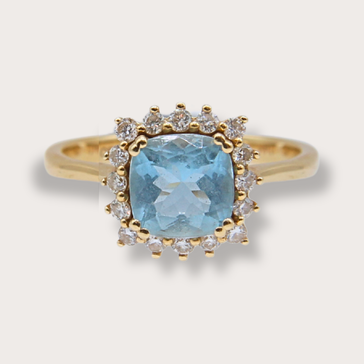 Anillo de aquamarina
