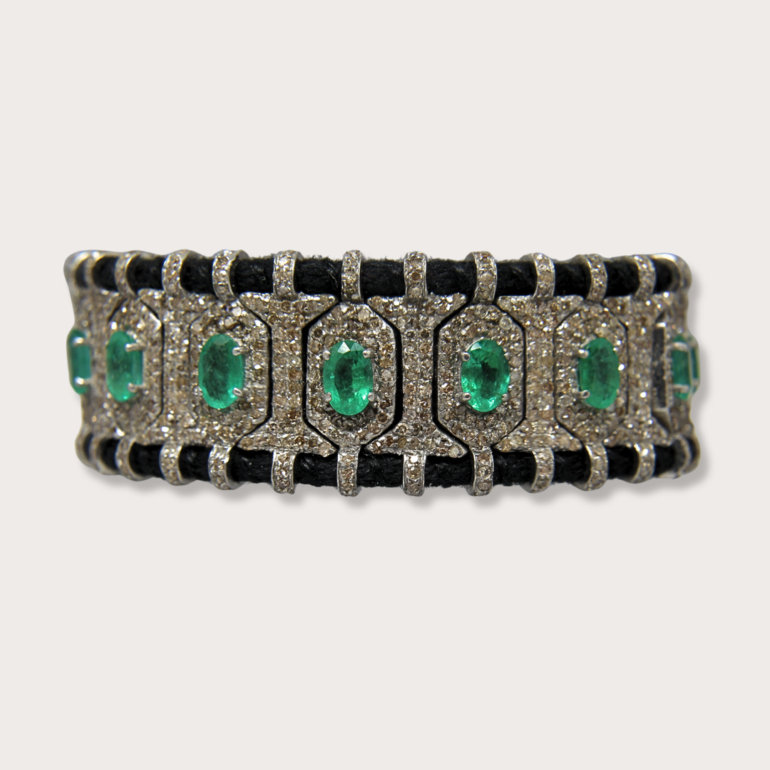 Pulsera Macrame Black Emerald