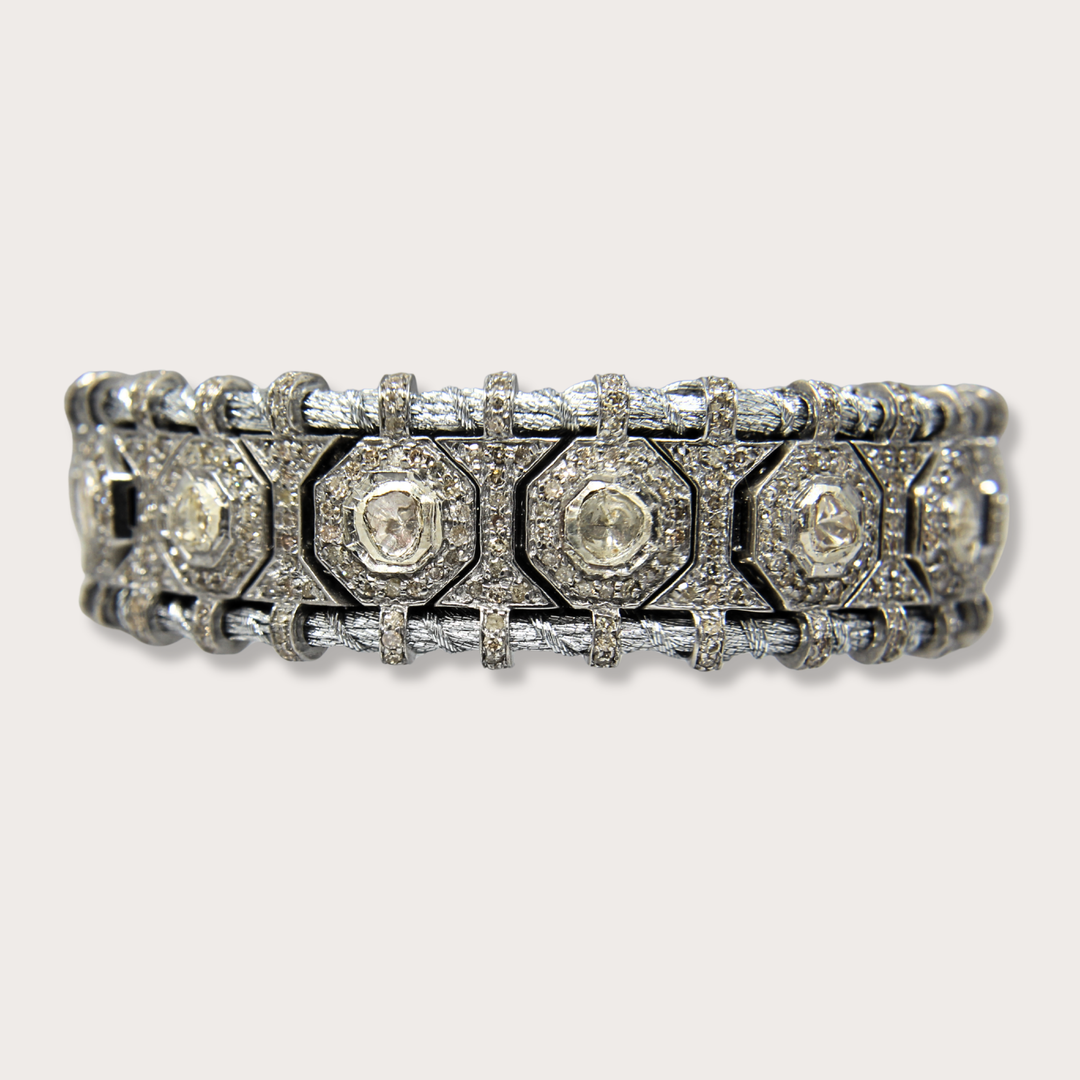 Pulsera Macrame Silver Polki