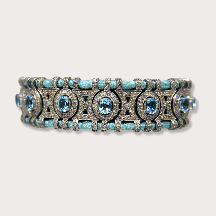 Pulsera Macrame Blue Topaz