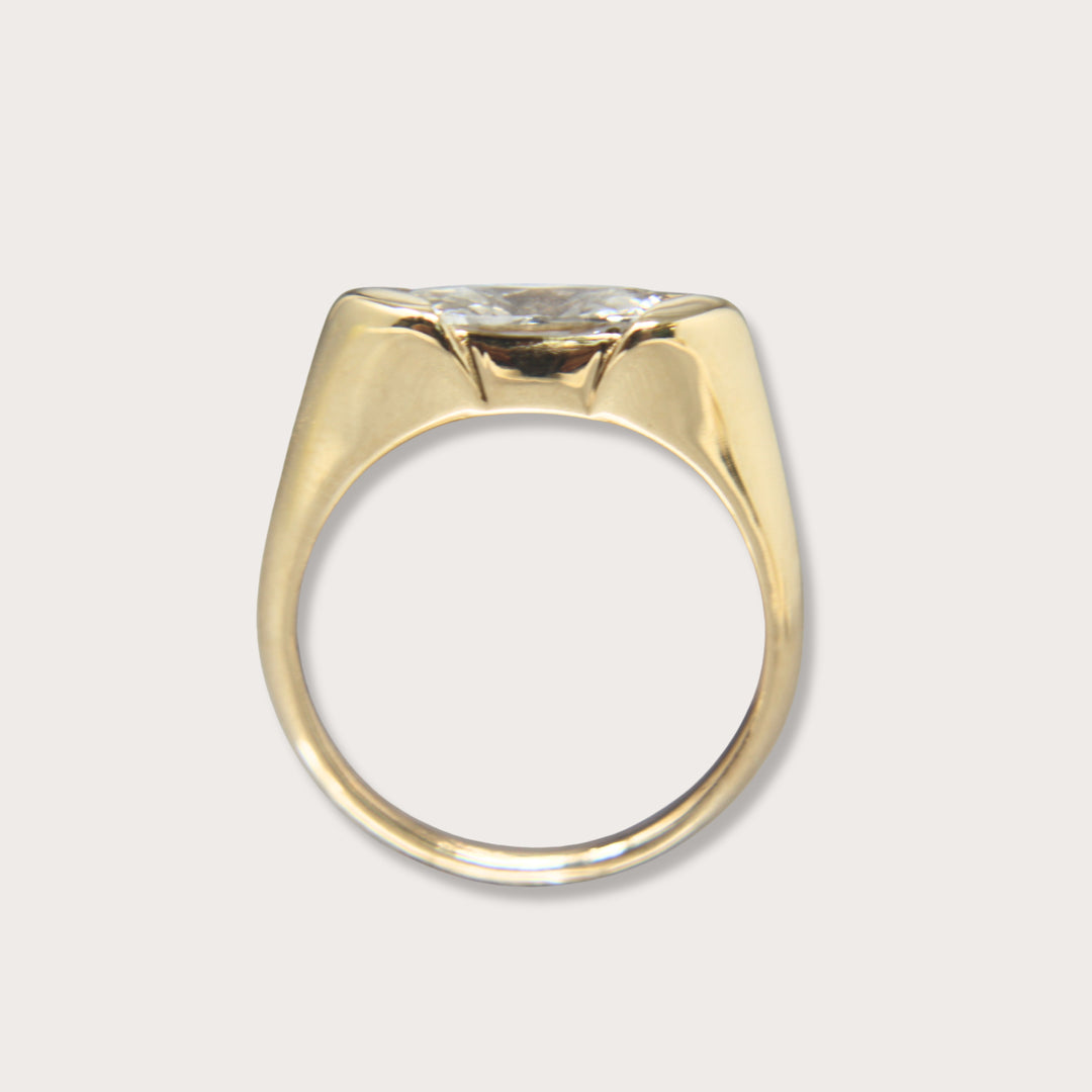 Lab diamond .86ct marquee pinky ring