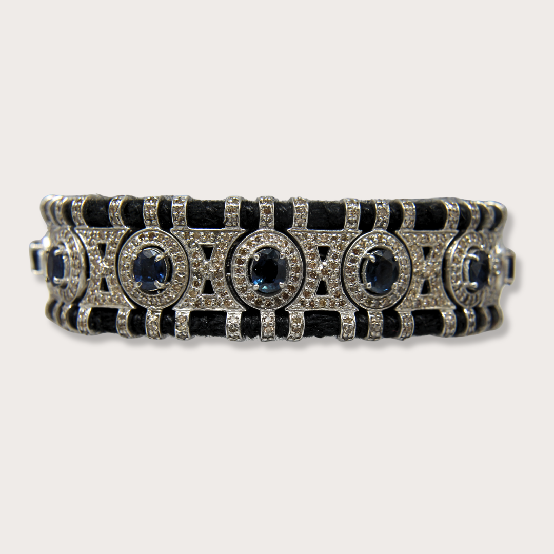 Pulsera Macrame Dark Blue Saphires