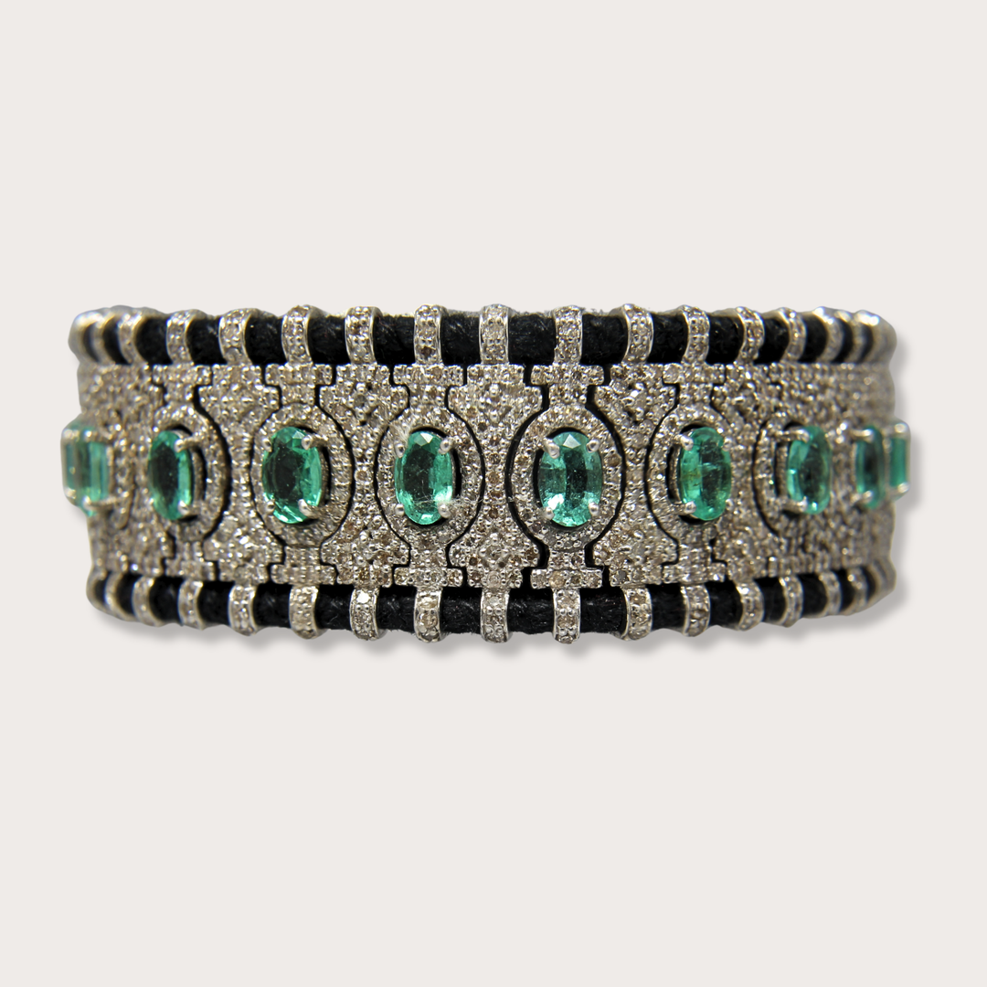 Pulsera Macrame Black Emerald Large