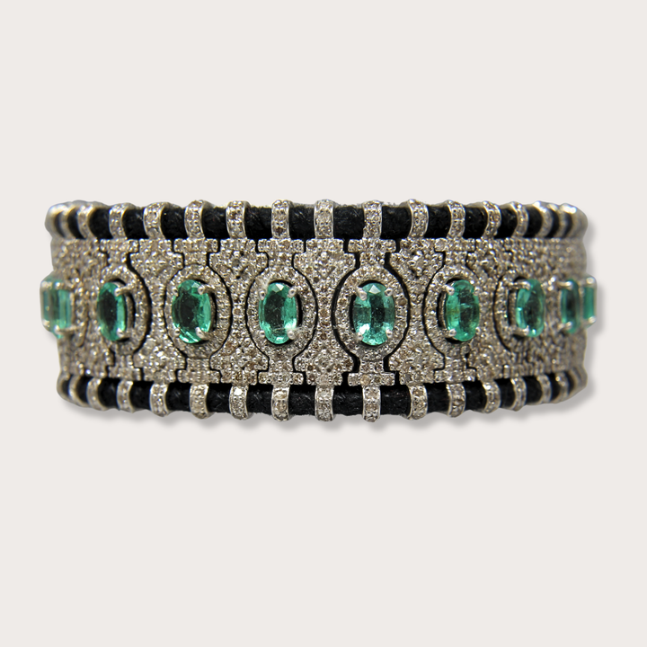 Pulsera Macrame Black Emerald Large