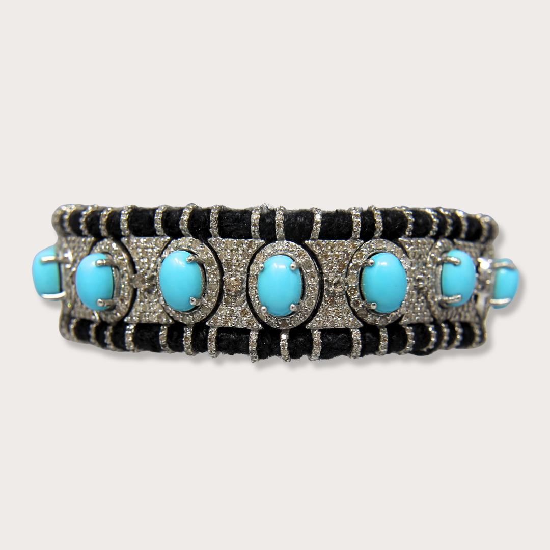 Pulsera Macrame Black Turquoise