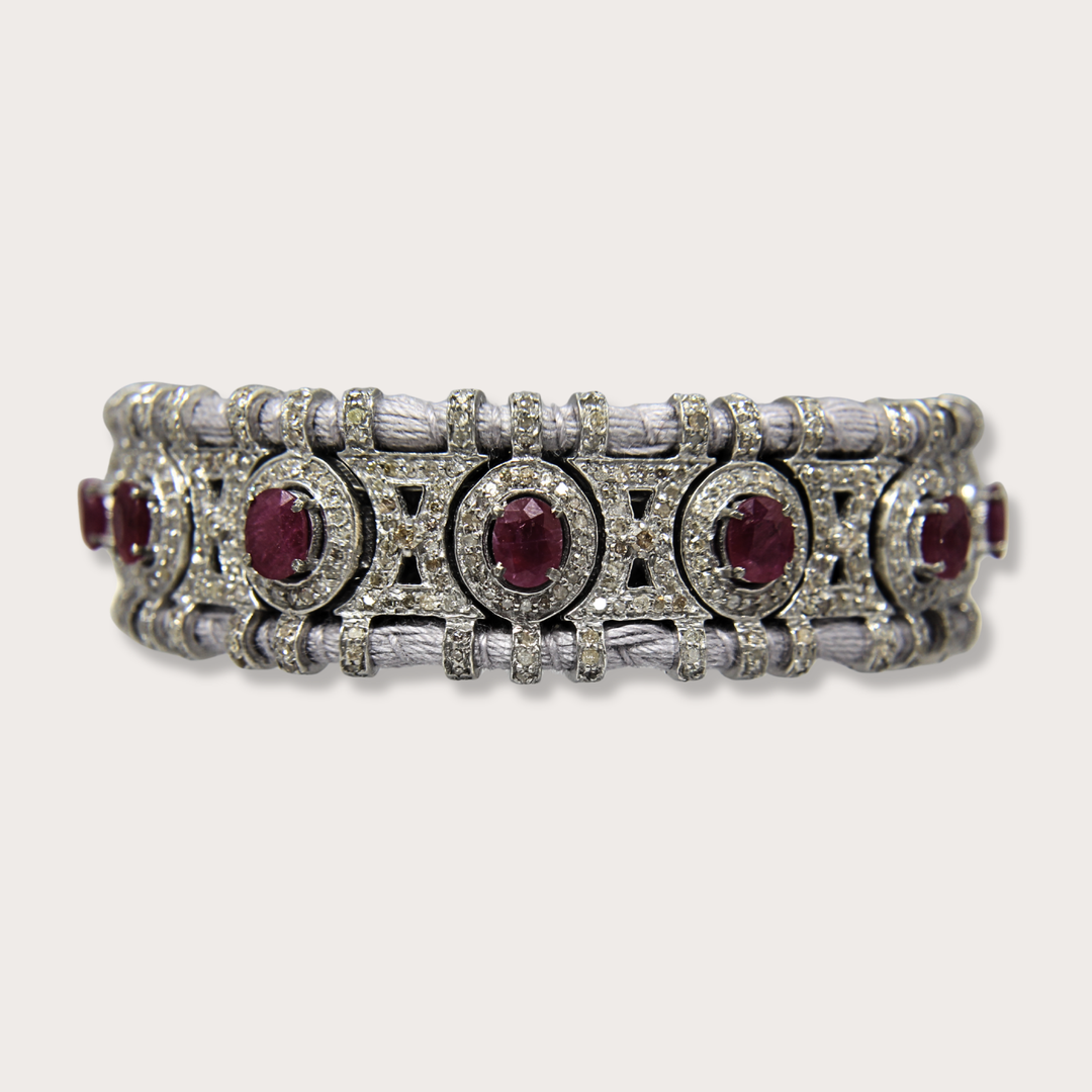Pulsera Macrame Grey Ruby