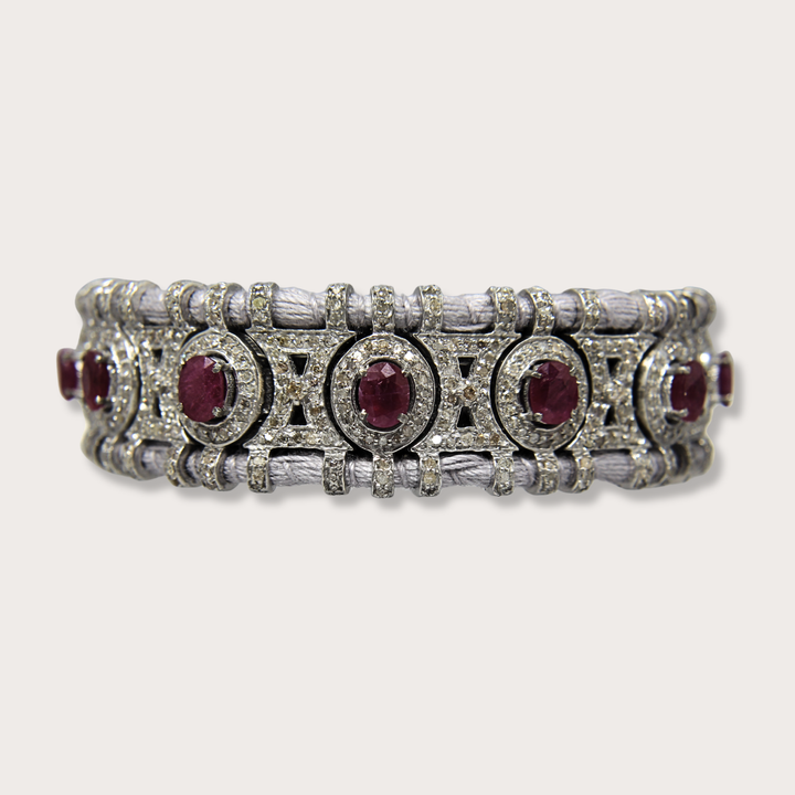 Pulsera Macrame Grey Ruby