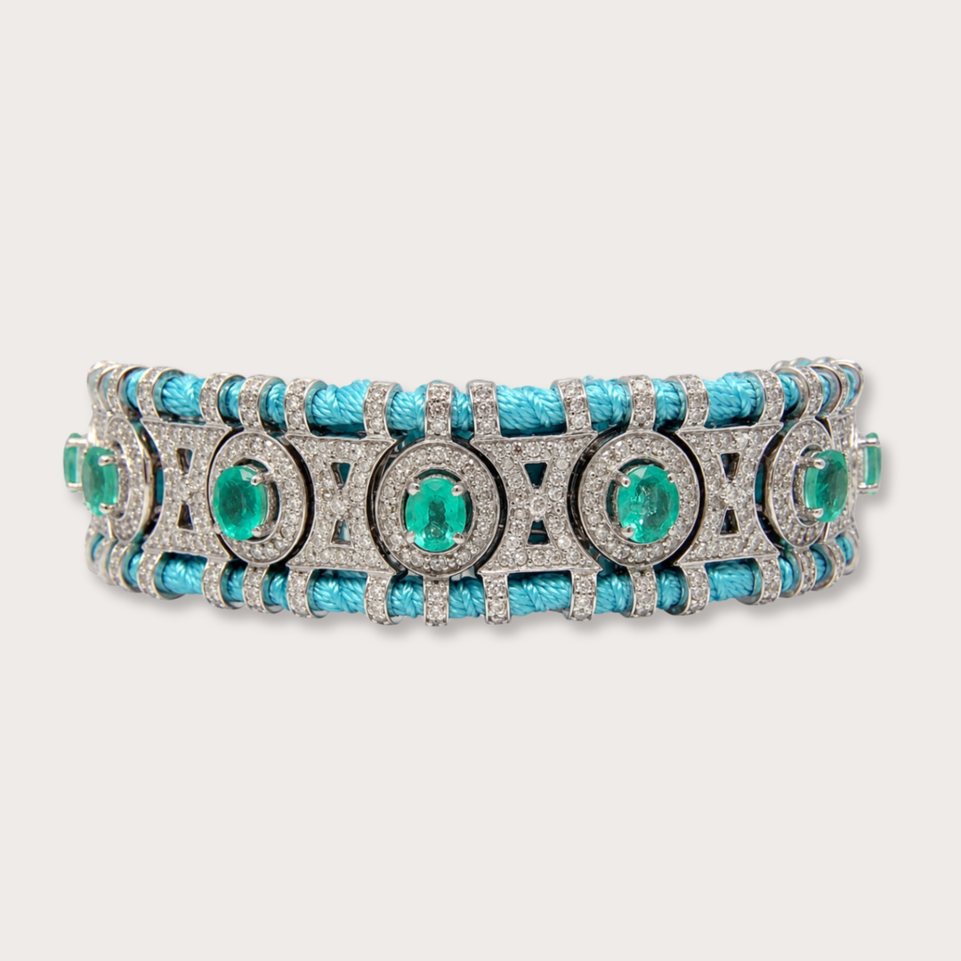 Pulsera Macrame Sky Blue Emerald