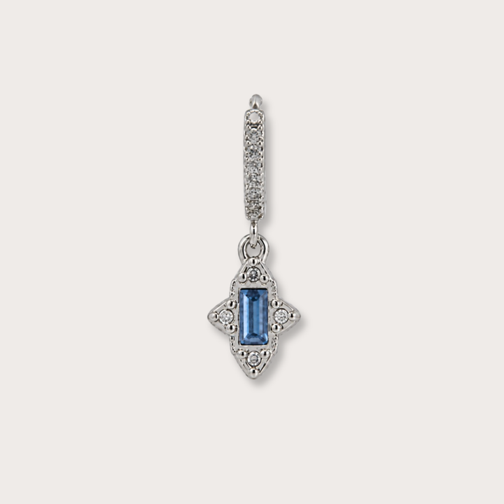 Vintage Rectangular Gem Piercing Silver