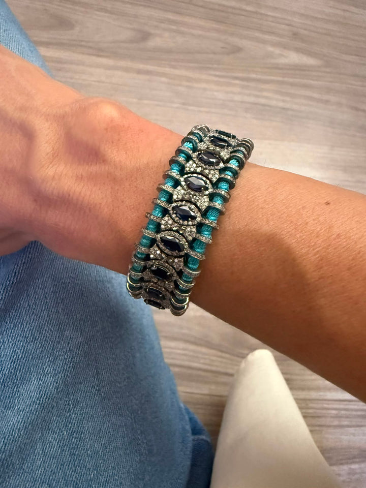 Pulsera Macrame Sky Blue Saphire
