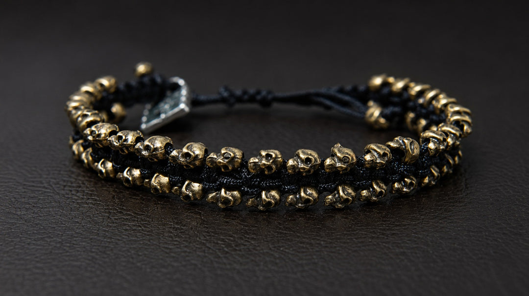 Woven Calaca Sos Bracelet