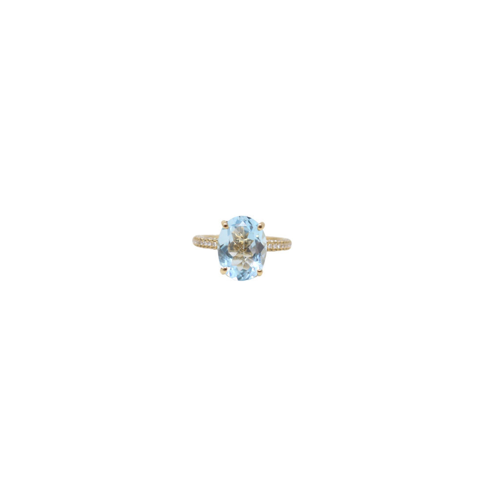 Anillo with Blue Topaz Stone - LAURA CANTU JEWELRY