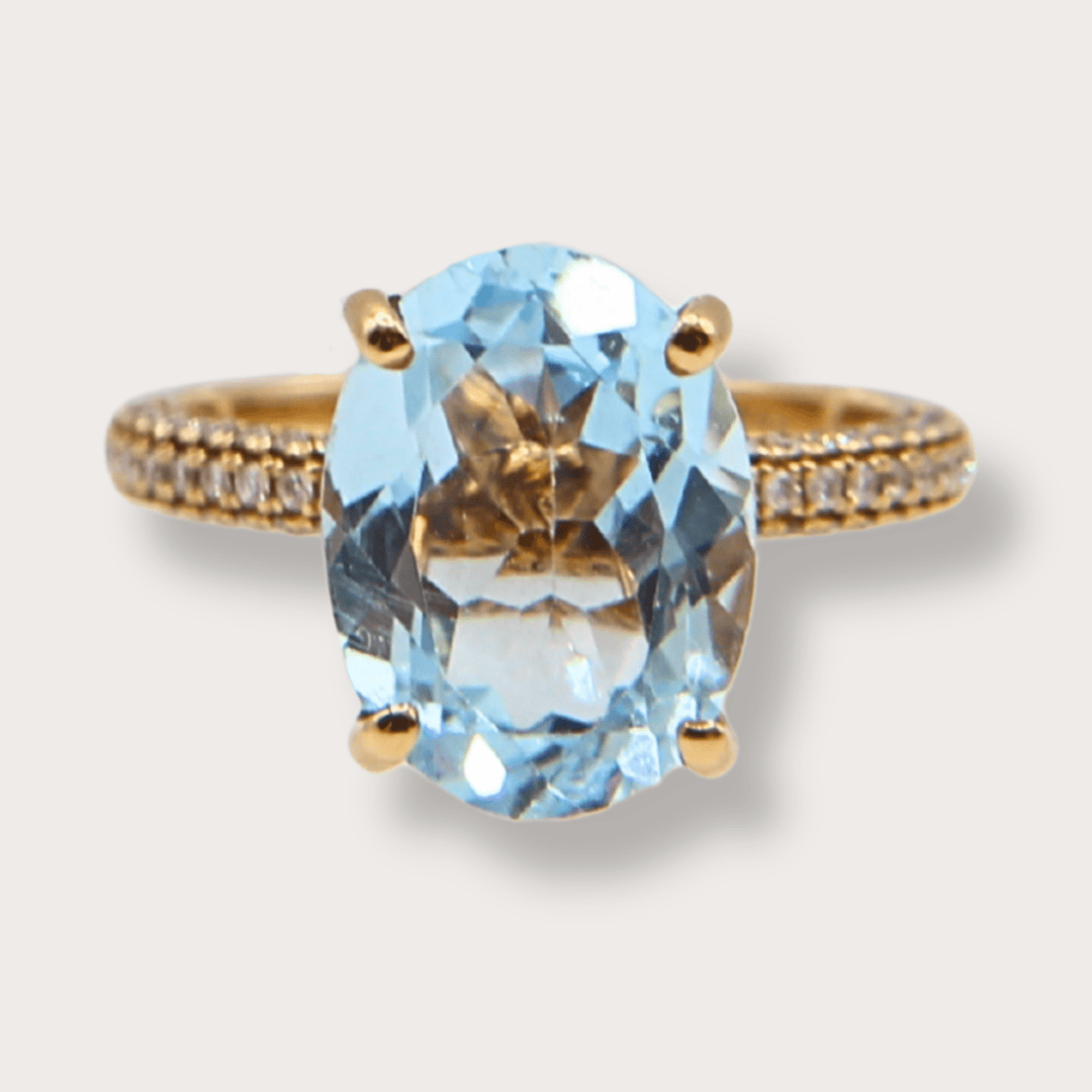 Anillo con Piedra Topaz azul - LAURA CANTU JEWELRY