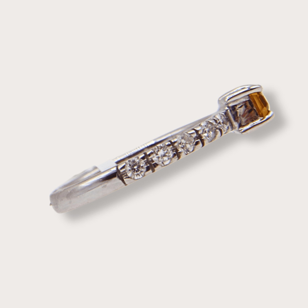 Argolla con Diamante y Citrina - LAURA CANTU JEWELRY