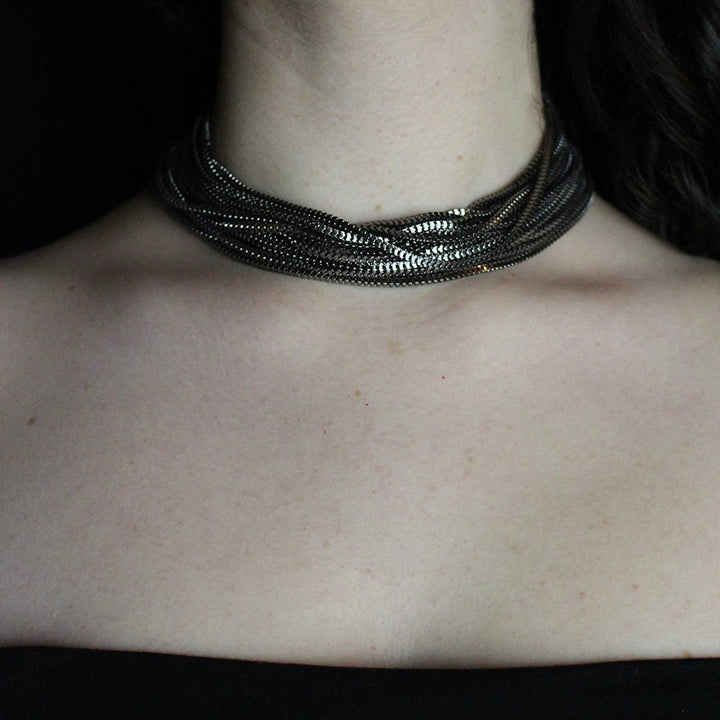 Choker Multicadenas Oxidado - LAURA CANTU JEWELRY