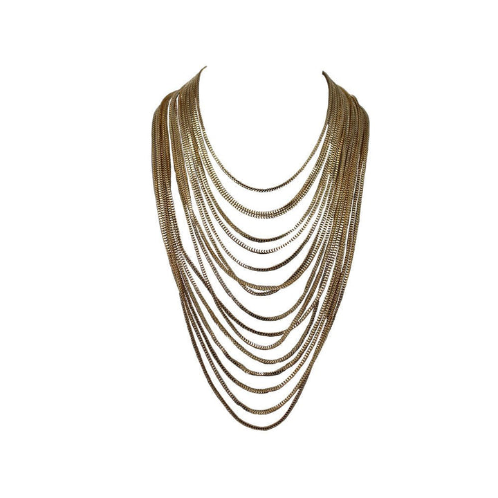 Collar Largo Multicadena Gold - LAURA CANTU JEWELRY