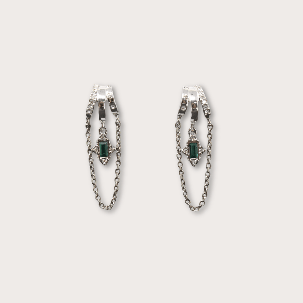 Cordelia Rectangular Gem Silver - LAURA CANTU JEWELRY