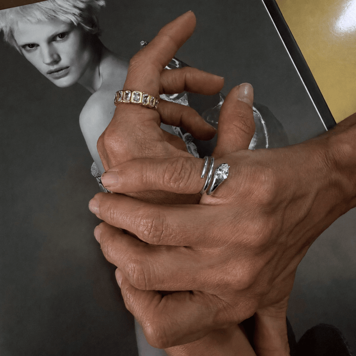 Crystal Serpent Silver Ring - LAURA CANTU JEWELRY