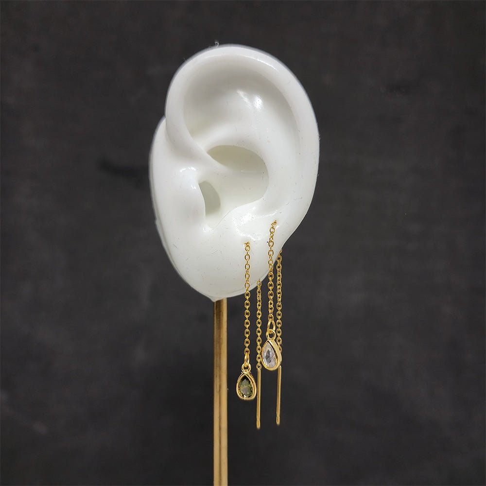 Gold Ear Threads - LAURA CANTU JEWELRY