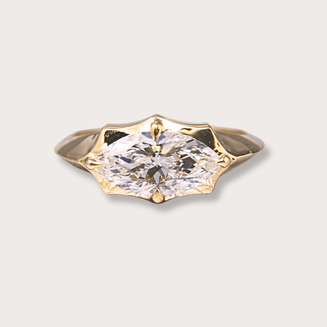 Lab diamond 1.02ct marquee pinky ring - LAURA CANTU JEWELRY