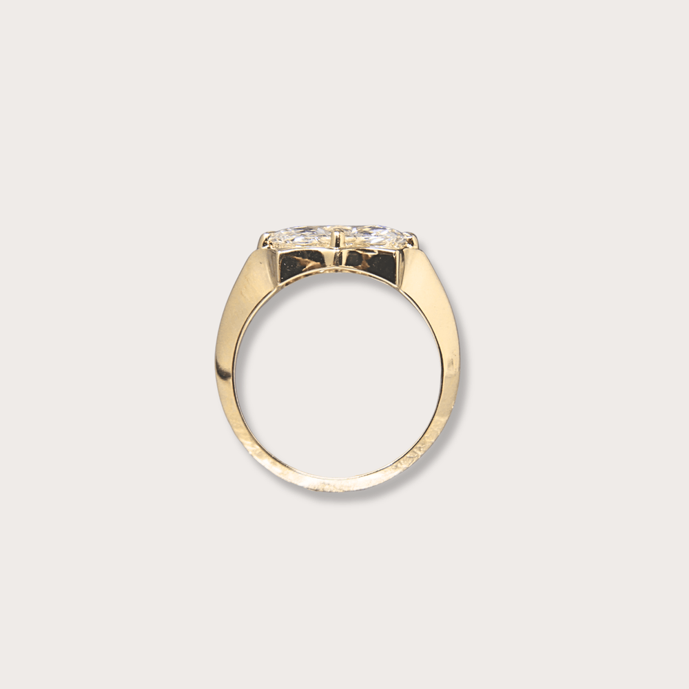 Lab diamond 1.02ct marquee pinky ring - LAURA CANTU JEWELRY