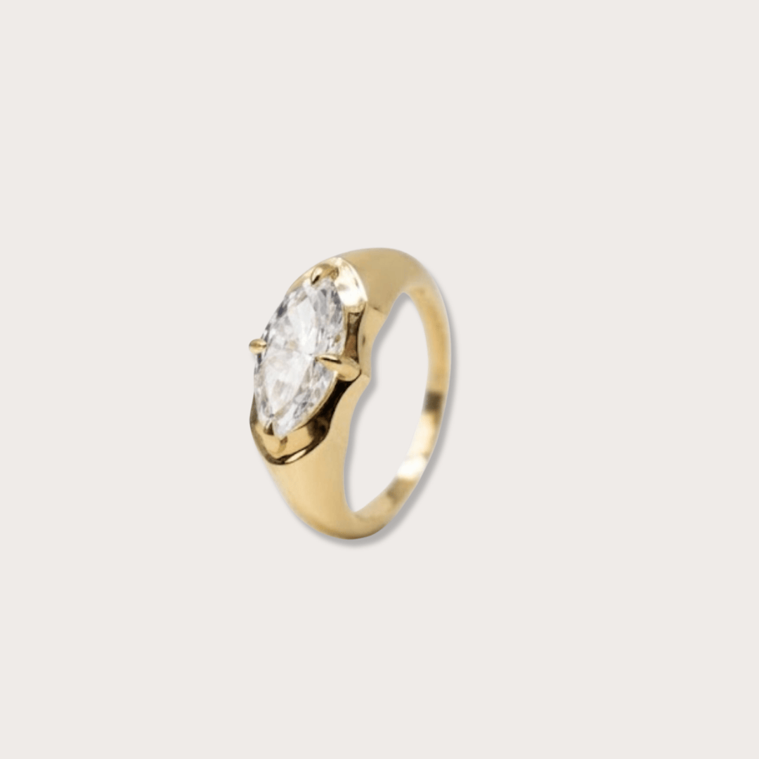 Lab diamond 1.02ct marquee pinky ring - LAURA CANTU JEWELRY