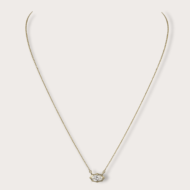Lab diamond 1.53ct marquee gold necklace - LAURA CANTU JEWELRY