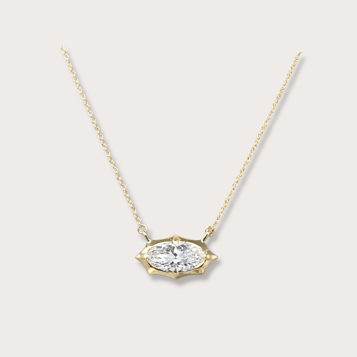 Lab diamond 1.53ct marquee gold necklace - LAURA CANTU JEWELRY