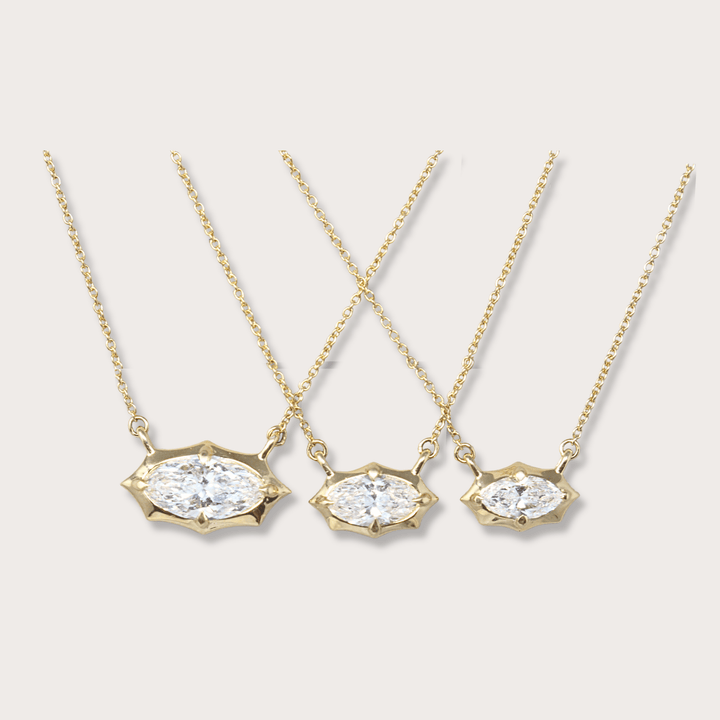 Lab diamond 1.53ct marquee gold necklace - LAURA CANTU JEWELRY