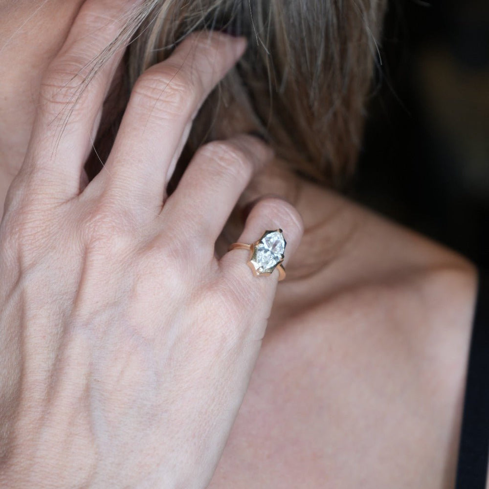 Lab diamond 1.59ct marquee pinky ring - LAURA CANTU JEWELRY