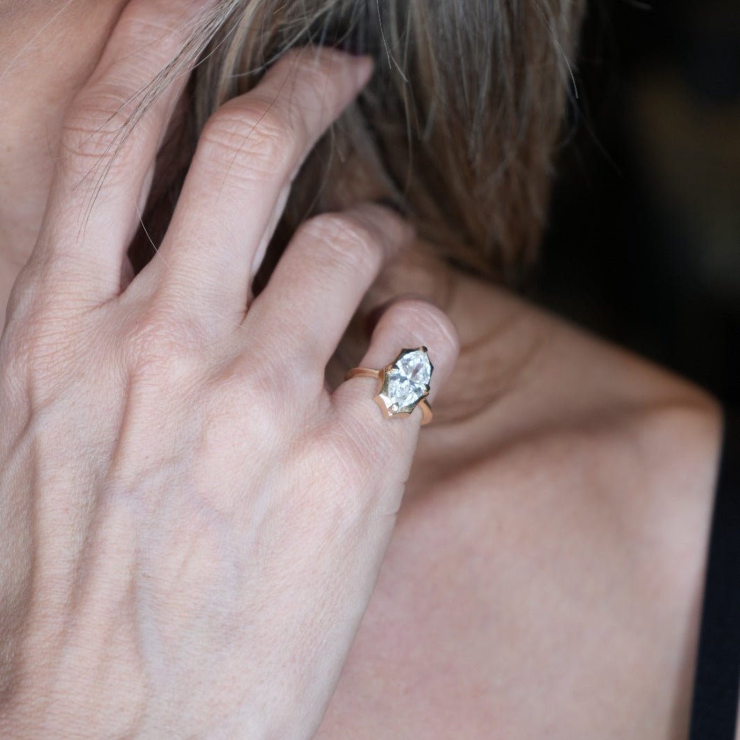 Lab diamond 1.59ct marquee pinky ring - LAURA CANTU JEWELRY