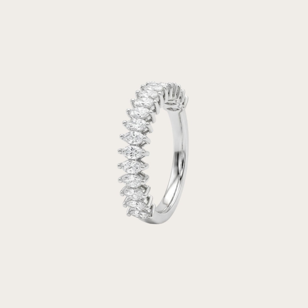 Lab Diamond marquis half eternity band - LAURA CANTU JEWELRY