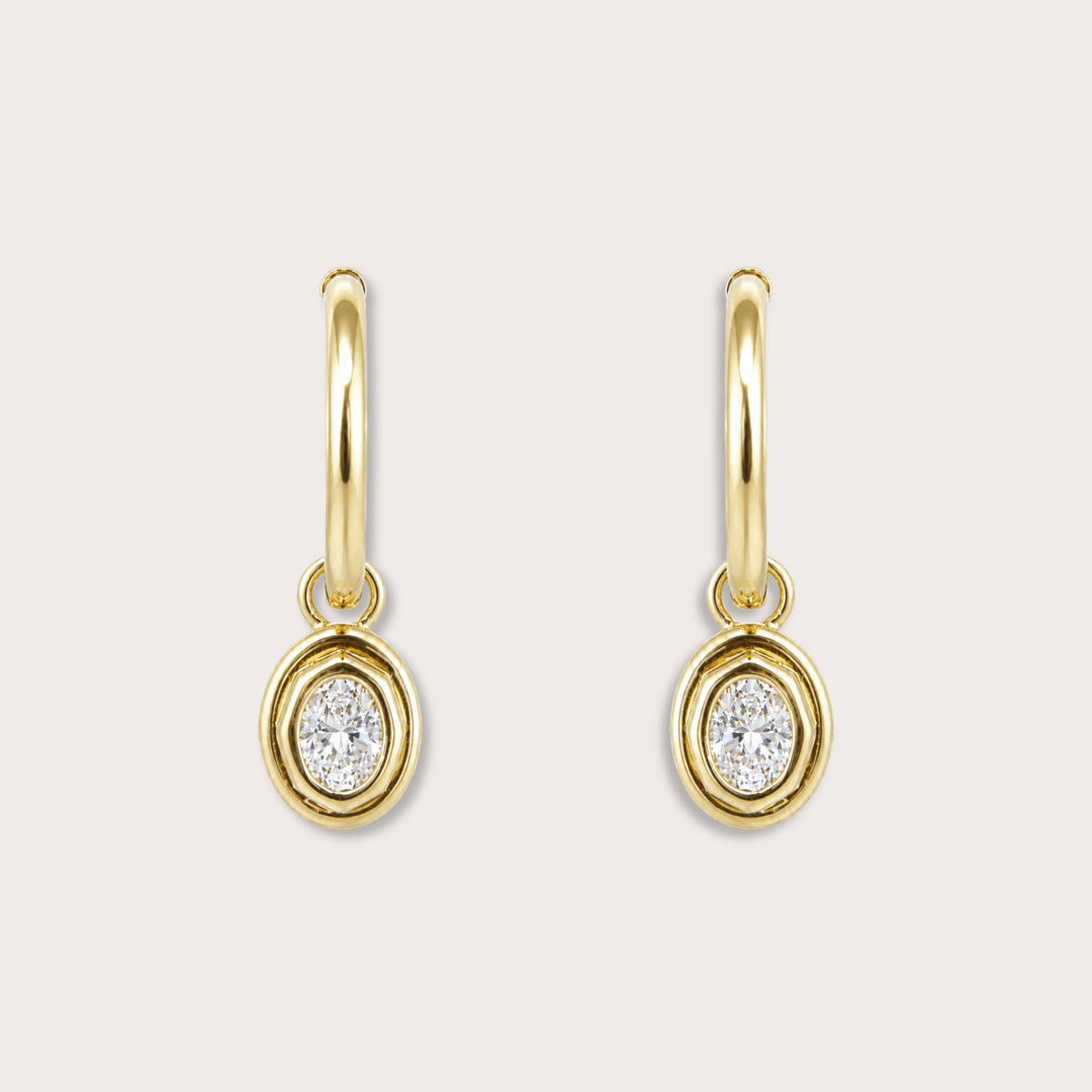 Lab Diamond Oval Gold - LAURA CANTU JEWELRY