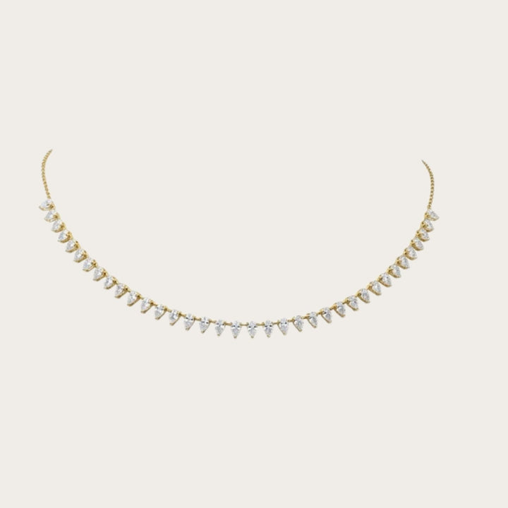 Lab diamond pear tennis necklace - LAURA CANTU JEWELRY