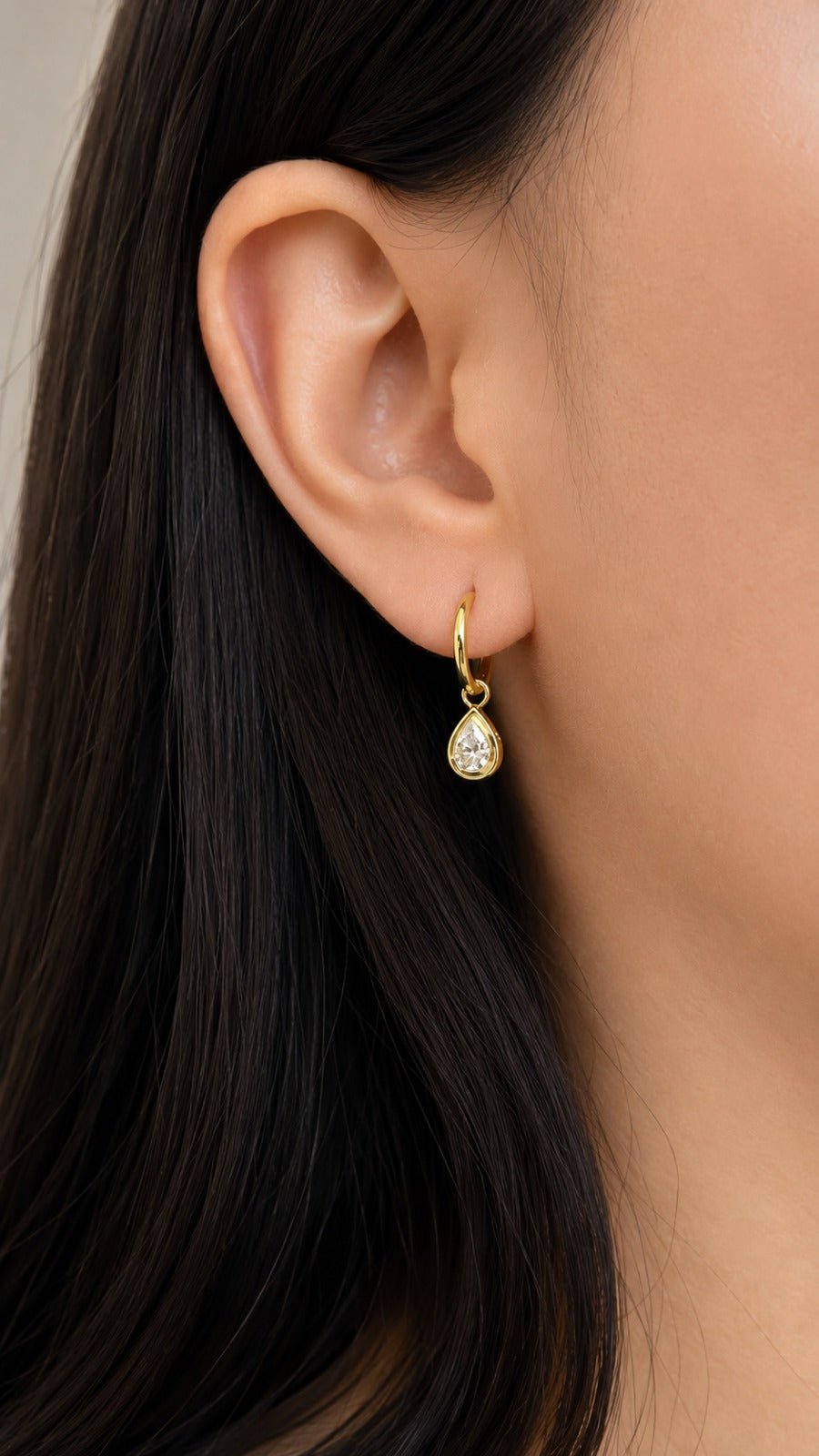 Lab Diamond Teardrop Gold - LAURA CANTU JEWELRY