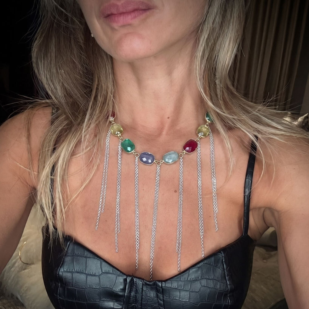 Multicolor Fringe Necklace - LAURA CANTU JEWELRY