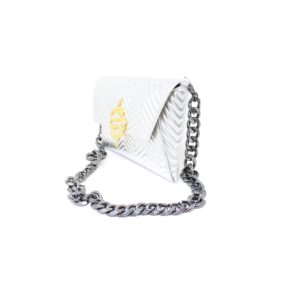 Natasha Gold Snake Clutch (Antique Silver Chain) - LAURA CANTU JEWELRY