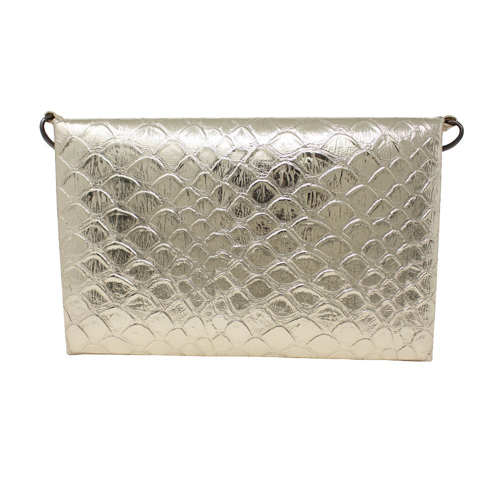 Natasha Gold Snake Clutch (Antique Silver Chain) - LAURA CANTU JEWELRY