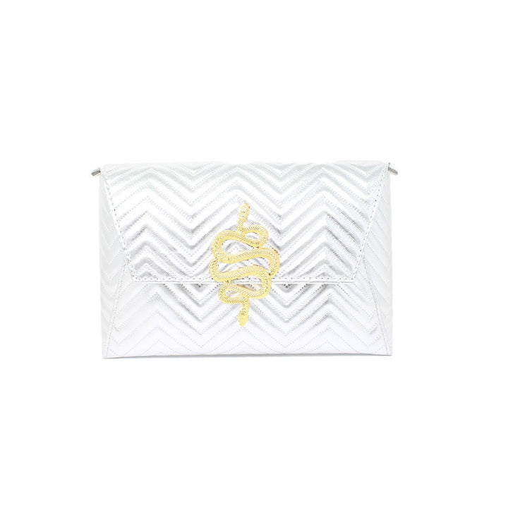 Natasha Gold Snake Clutch (Antique Silver Chain) - LAURA CANTU JEWELRY