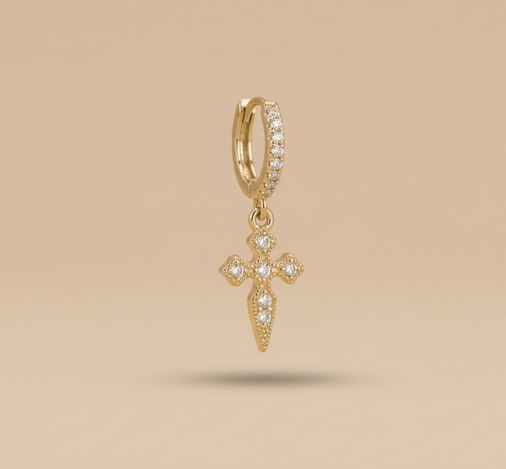 Piercing Crystal Cross - LAURA CANTU JEWELRY