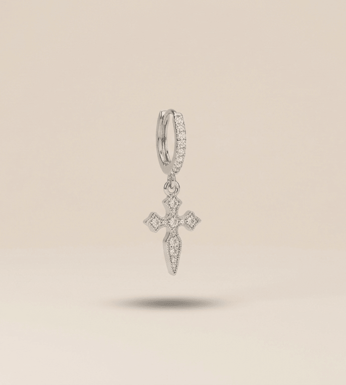 Piercing Crystal Cross - LAURA CANTU JEWELRY