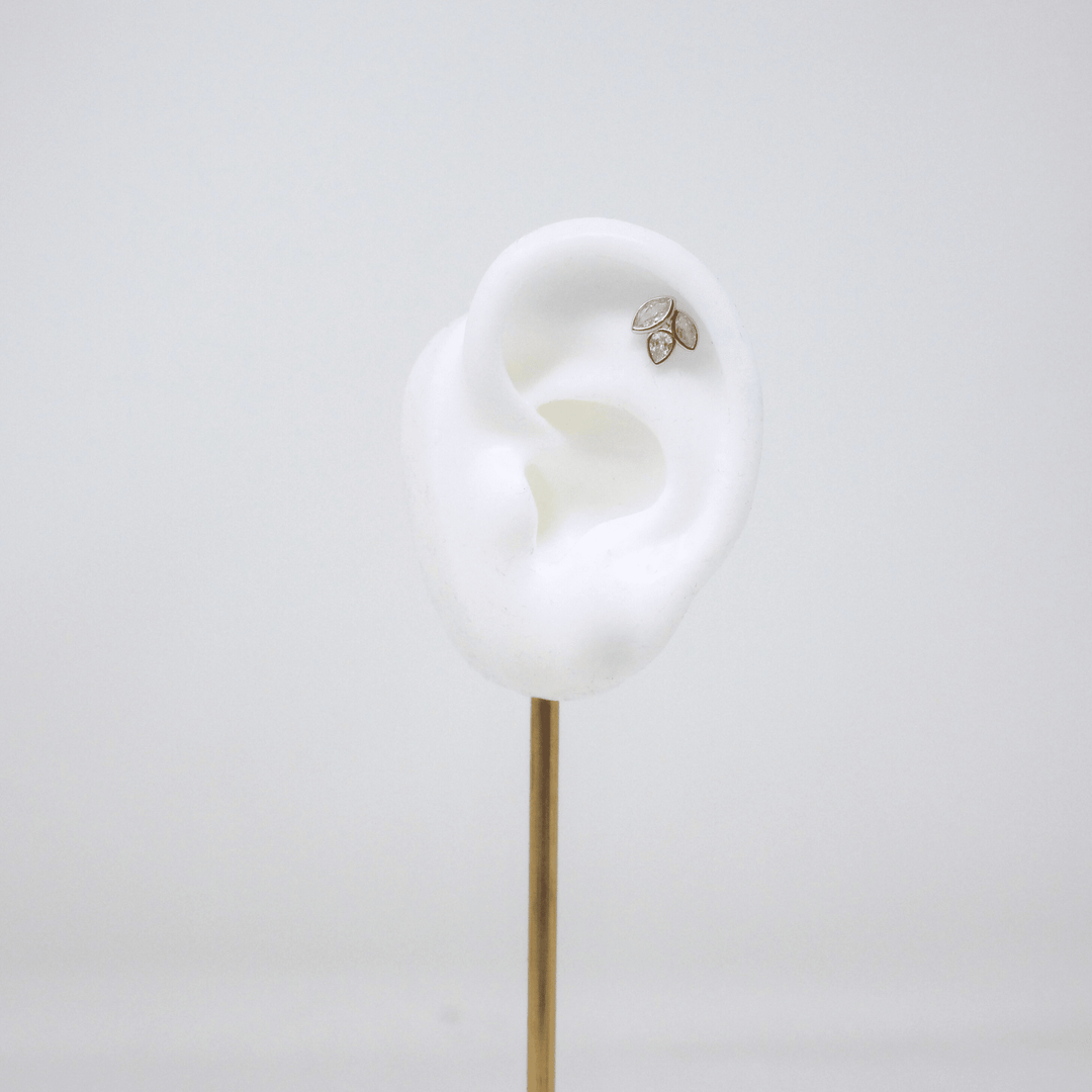 Piercing Crystal Leaf - LAURA CANTU JEWELRY