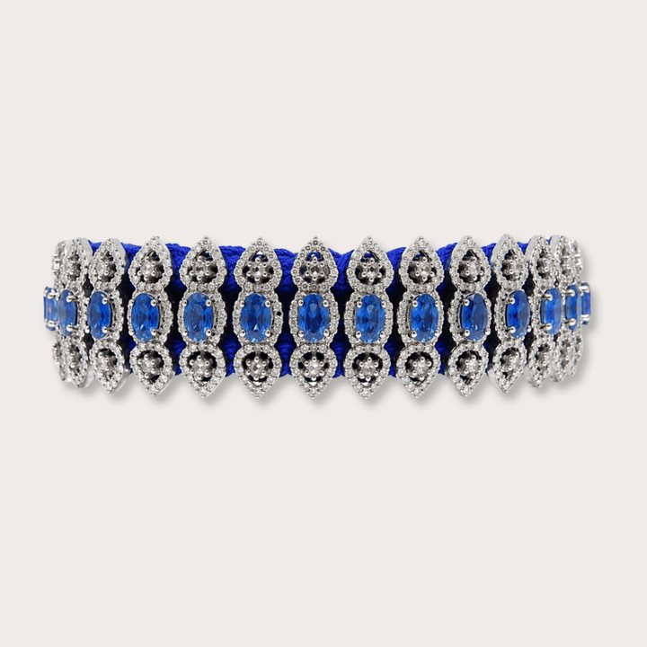 Pulsera Macrame Blue Saphire - LAURA CANTU JEWELRY