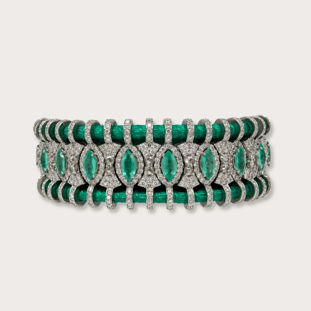 Pulsera Macrame Green Emerald - LAURA CANTU JEWELRY